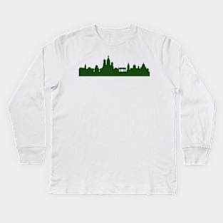 SANKT PETERSBURG Skyline in forest green Kids Long Sleeve T-Shirt